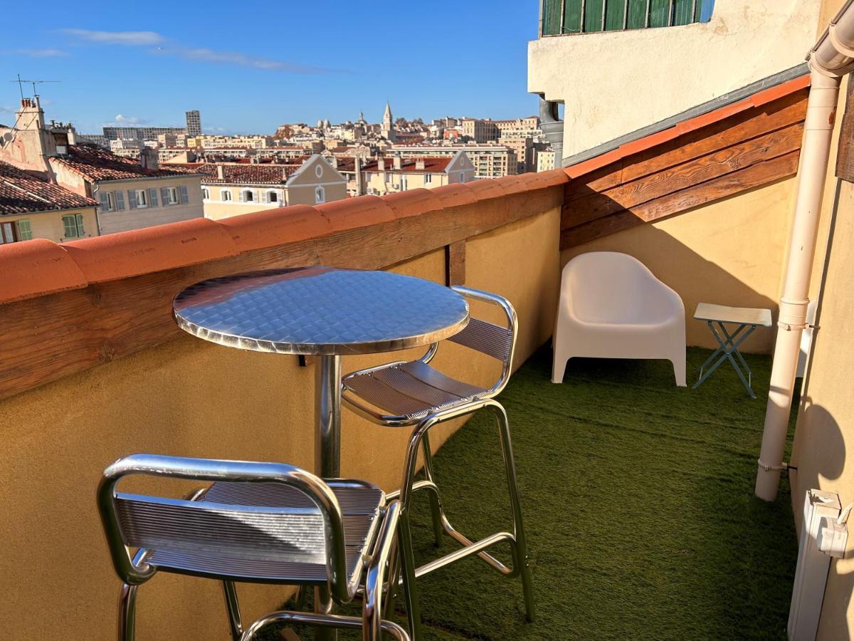 Loft Moderne Vue Vieux Port Terrasse Rooftop Appartement Marseilles Buitenkant foto